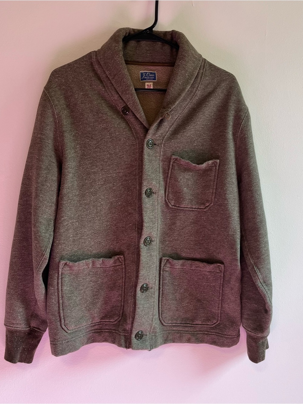 J. Crew vintage Shawl Collar Cardigan Sweater Jacket - Heather Gray